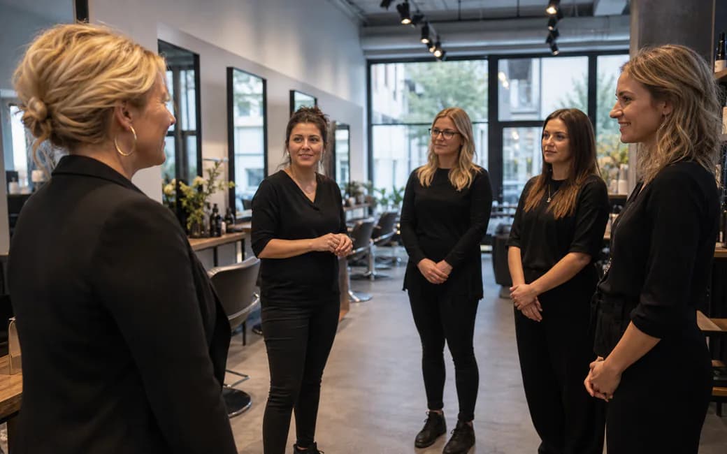 Praxisnahe Arbeitssituation zu Salonwachstum planen: vom stabilen Betrieb zum zweiten Standort in einem modernen deutschen Salon