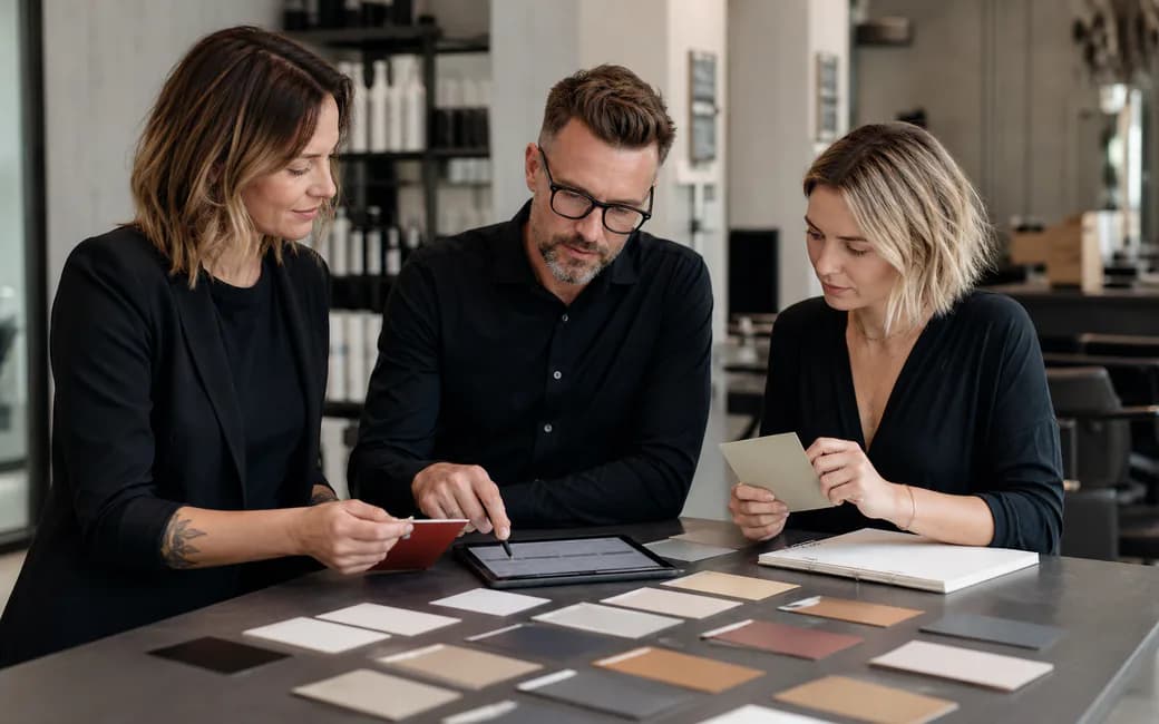 Salonteam plant konkrete nächste Schritte zum Thema Salonteam führen und delegieren: Verantwortung ohne Mikromanagement gemeinsam am Tisch